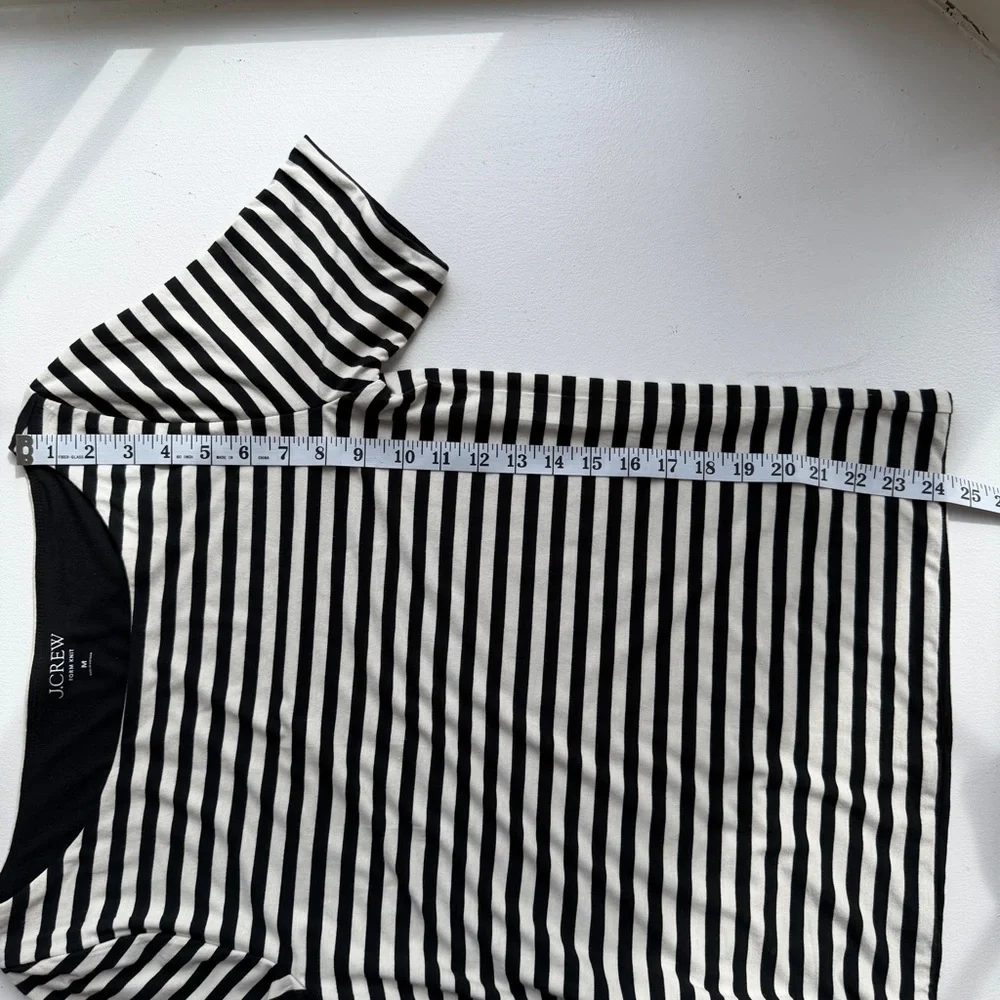 J. Crew Black and White Striped Short Sleeve Tee